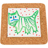 Creativ Company Untersetzer mit Korkrahmen, Maße 15,5x15,5x1 cm, weiß, 10 Stück 1 Karton