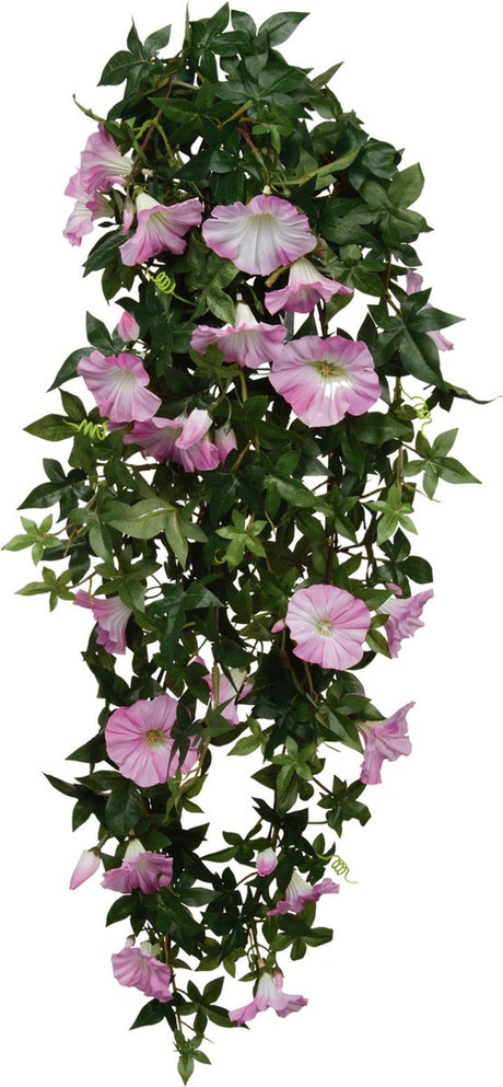 Mica decorations petunia kunst hangplant - l15 x b20 x h80 cm - roze
