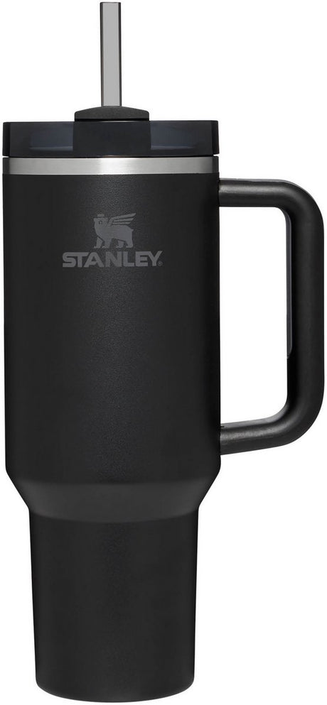 Stanley quencher® h2.0 flowstate tumbler - 9-11 uur koud - 40-48 uur met ijs - drinkfles met rietje, handvat en deksel - vaatwasmachinebestendig - thermosbeker voor koude dranken - black tonal