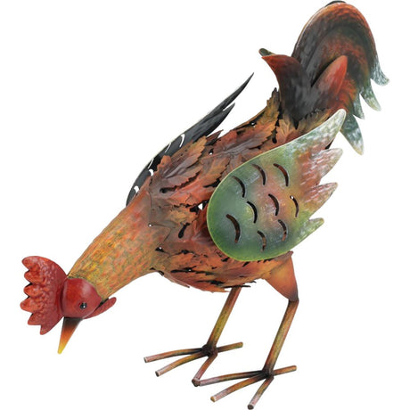 Profi-Gartenhahn oder Huhn aus Metall. Hahn oder Huhn aus Metall