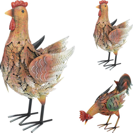 Profi-Gartenhahn oder Huhn aus Metall. Hahn oder Huhn aus Metall