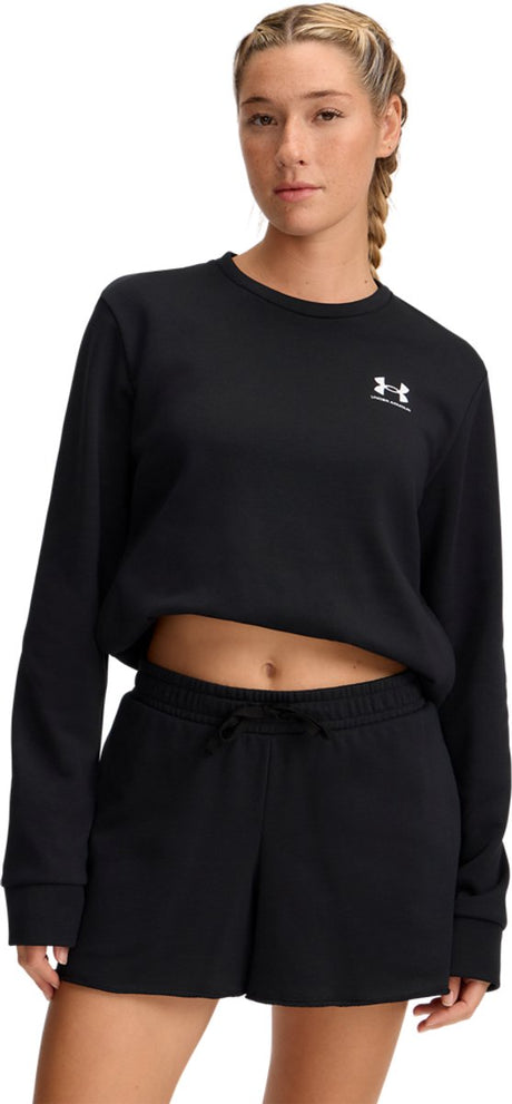 Under Armour UA Rival Terry Crew Damen-Sporttrikot – Schwarz