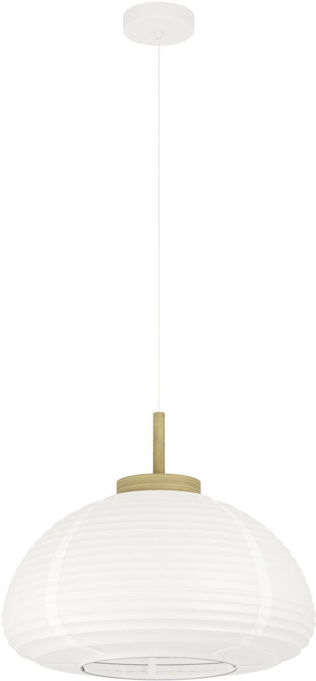Eglo summerhill hanglamp - e27 - ø 55 cm - wit bruin - papier