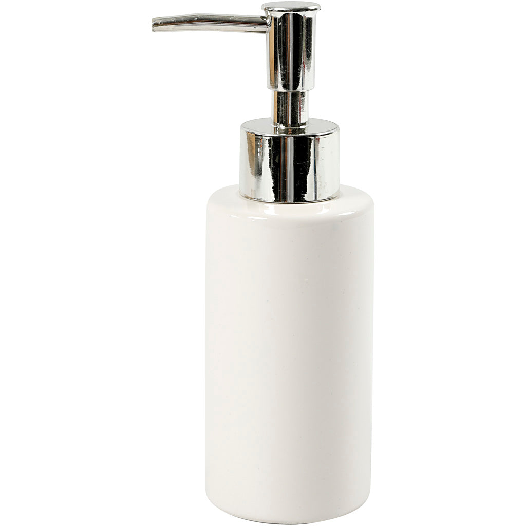 Creativ Company Seifenpumpe, H: 16,5 cm, T 5,5 cm, 150 ml, weiß, 1 Stück