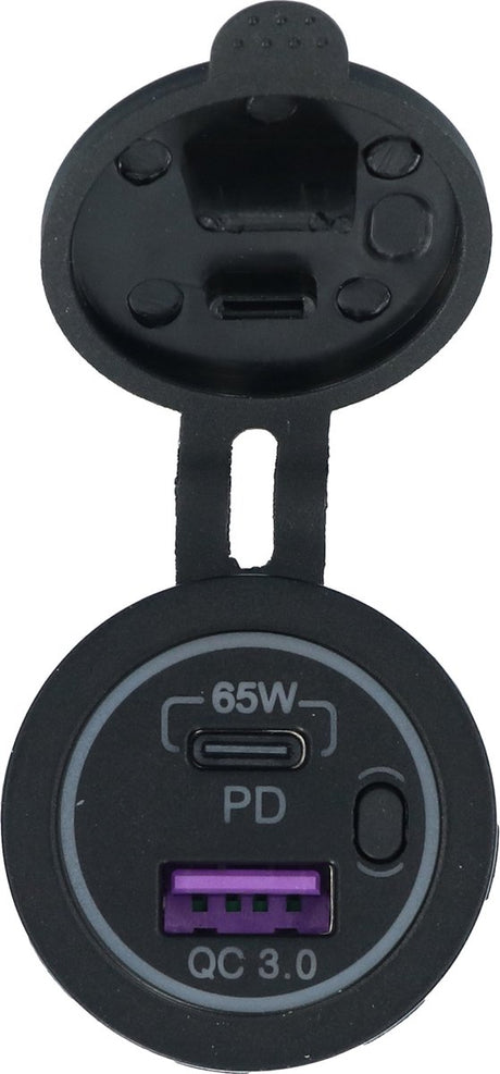 Carpoint inbouw aansluiting usb usb-c 65w snellader