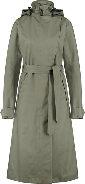 Agu trench coat long regenjas dames waterdicht - army green - waterkolom 5.000 mm - afneembare capuchon