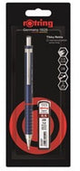 Rotring Tikky Retro-Druckbleistift-Set | Graphit 2b, 0,5 mm | blauer Ärmel | Leichtgewichtig mit angenehmem Wellengriff