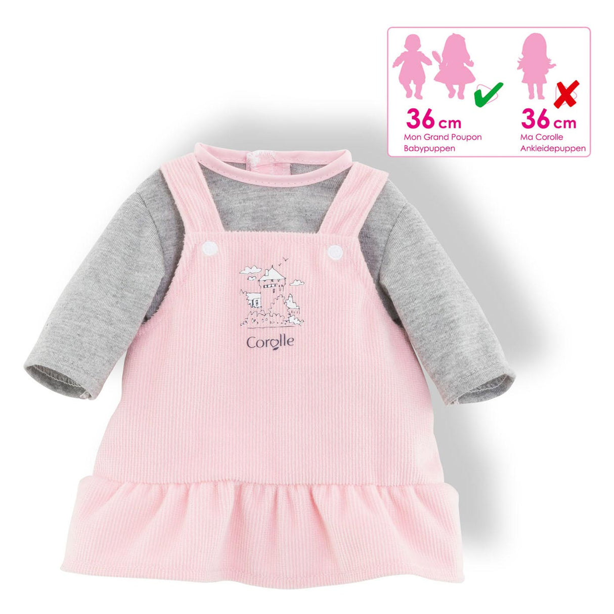 Corolle mon grand poupon – Puppenkleid mit Hemd, 36 cm