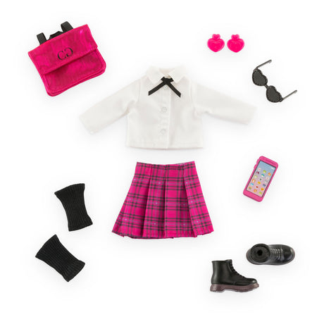 Corolle Mädchen-Puppenkleidung für englische Studenten – Modeaccessoires-Set 28 cm.