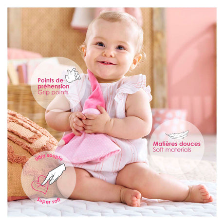 Corolle tidoudou – rosa Kuscheltuch, 17 cm