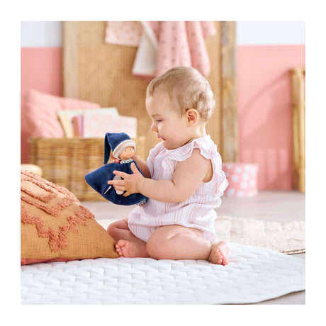 Corolle Kuscheltuch – marineblaues Babytuch 17 cm – Kuscheltier.