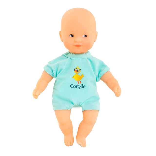 Corolle Mini-Badebabypuppe – blau, 20 cm