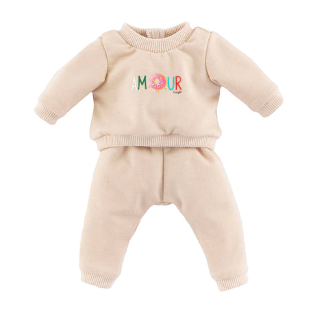 Corolle Puppen-Trainingsanzug beige für Babypuppe 30 cm mit Klettverschluss.