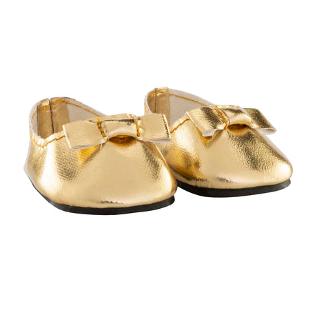 Goldene Ballerina-Schuhe für Corolle-Babypuppen – Puppenzubehör, 36 cm.