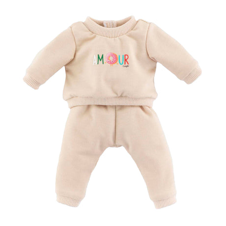 Corolle Babypuppen-Trainingsanzug – beiges Outfit für Puppe 42 cm.
