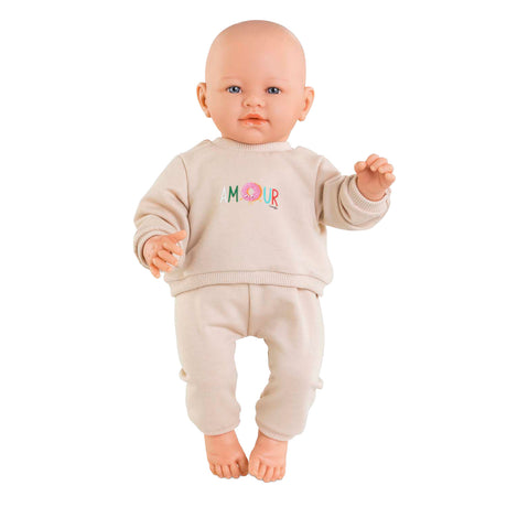 Corolle Babypuppen-Trainingsanzug – beiges Outfit für Puppe 42 cm.