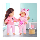 Corolle rosa Einhorn-Pyjama für Puppen von 36 cm, 2 Stück.