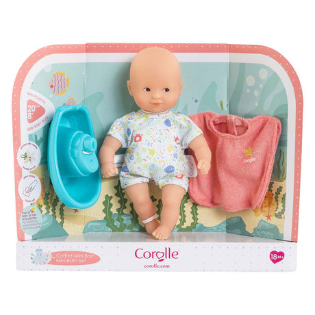 Corolle – Mini-Badeset – Badepuppe 20 cm – Umhang und Boot