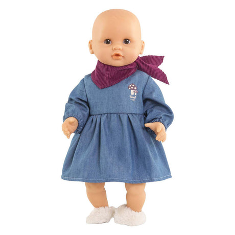 Corolle Puppenkleidung Jeanskleid mit Schal für 30cm Puppe Jeans.