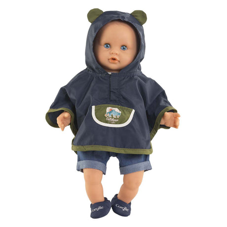 Corolle Regenponcho Puppenkostüm kleiner Entdecker 30cm blau.