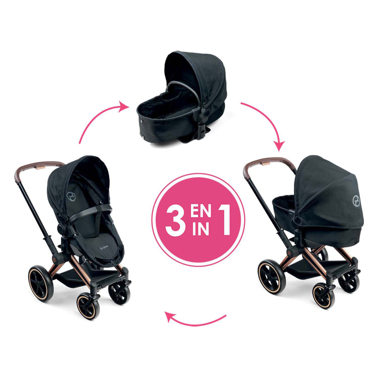 Corolle Puppenwagen 3-in-1 – 36 42 cm