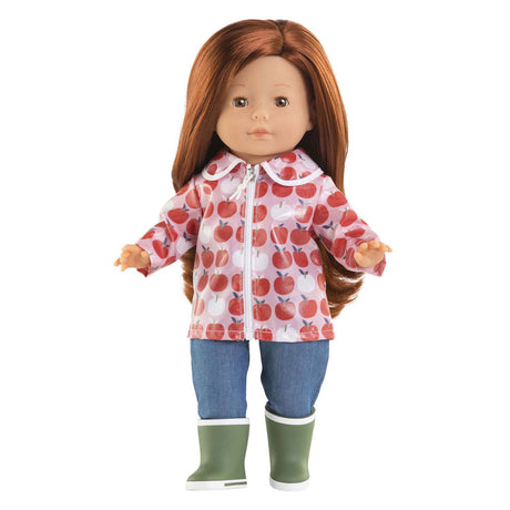 Regenmantel für Corolle-Puppe, Äpfel, 36 cm – Zubehör für Puppenkleidung.