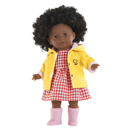 Corolle Puppenkleidung Regenoutfit 36 ​​cm – bunter Regenmantel und Stiefel.