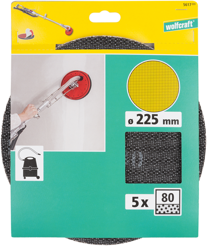 Wolfcraft Schleifscheibenmuster | sic | k80 | ø225mm | 5 Stück - 5617000