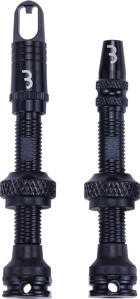 Bbb Cycling Tubeless-Ventilset für MTB und Rennrad – Aluminium Tubeless-Ventil – Al-Ventile – 40 mm – Schwarz – BTI-160