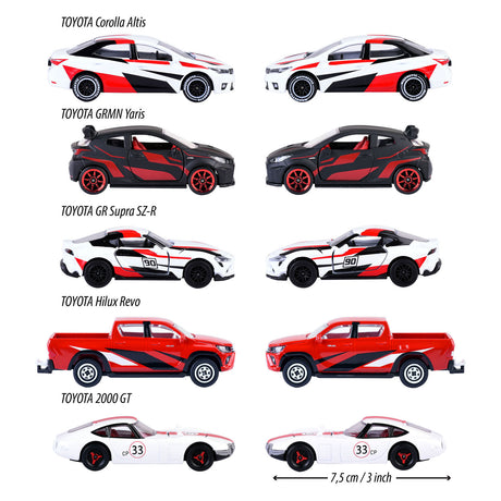 Majorette Toyota Die Cast Racing Cars Giftpack, 5st.