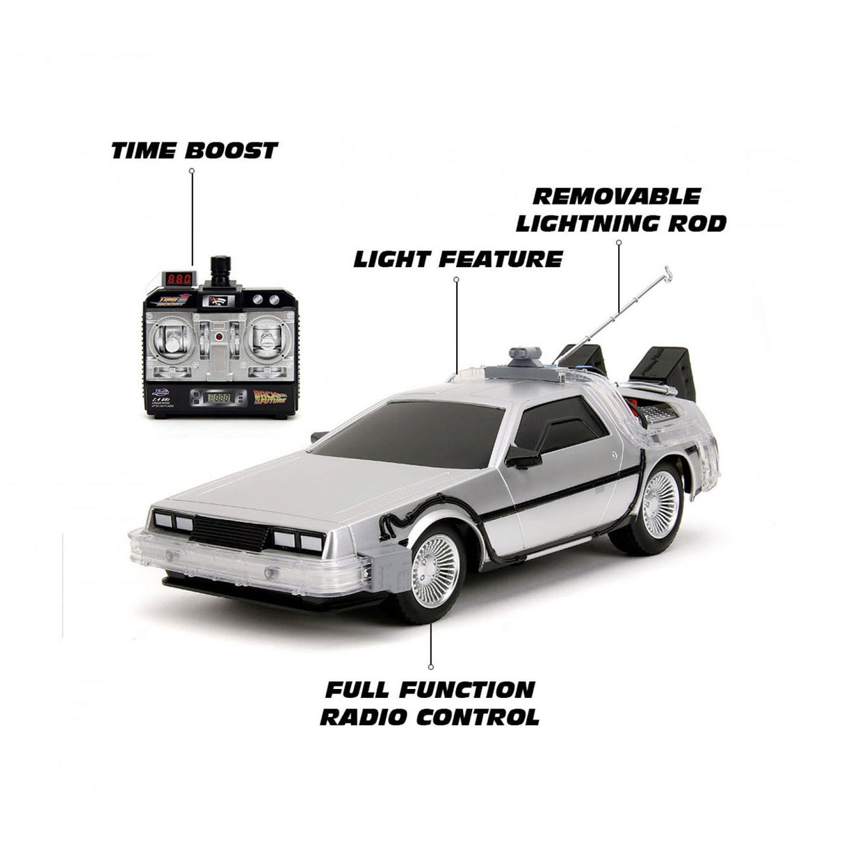 Jada Toys Jada kontrolliertes Auto „Zurück in die Zukunft“ RC-Zeitmaschine 1:16