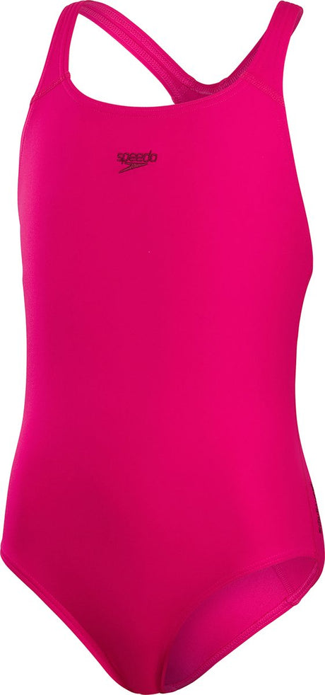 Speedo endurance+ medalist meisjes sportbadpak - kleurvast badpak meisjes - chloorbestendig zwempak meisjes - sportbadpak kids met medalist-rug - roze - maat 152