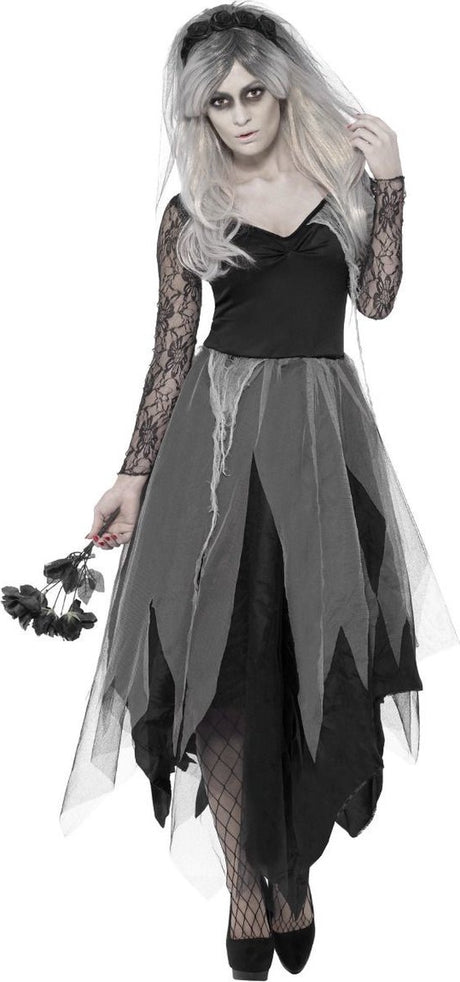 Vegaoo zombie bruid kostuum voor dames halloween - verkleedkleding - xl
