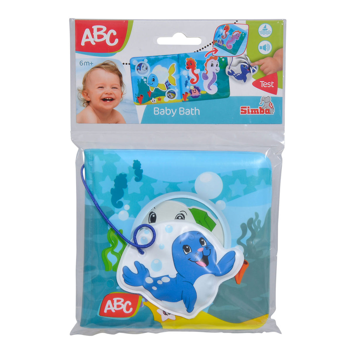 ABC-Zauberbadebuch, Babyspielzeug, Wasserspaß, bunte Meerestiere.