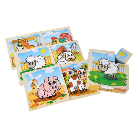 Eichhorn Holzblock-Puzzle Bauernhof FSC-zertifiziertes Spielzeug.