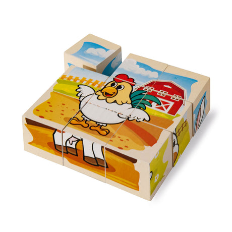 Eichhorn Holzblock-Puzzle Bauernhof FSC-zertifiziertes Spielzeug.