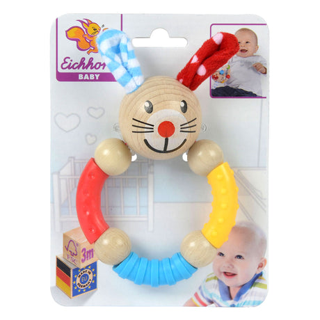 Eichhorn Baby-Beißring Hase aus Holz