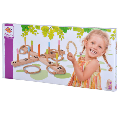 Eichhorn Holz-Ringwurfspiel Outdoor - Outdoor-Spielzeug für Kinder.