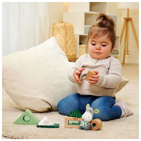 Eichhorn Baby Hipp Klangbausteine aus Holz mit Kuscheltier Esel