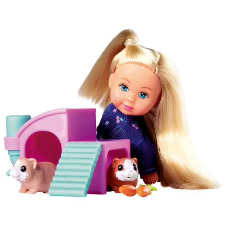 Evi liebt Minipuppe mit Meerschweinchen