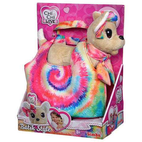 Simba Chi Chi Love Puppy Kuscheltier im Taschen-Batik-Stil