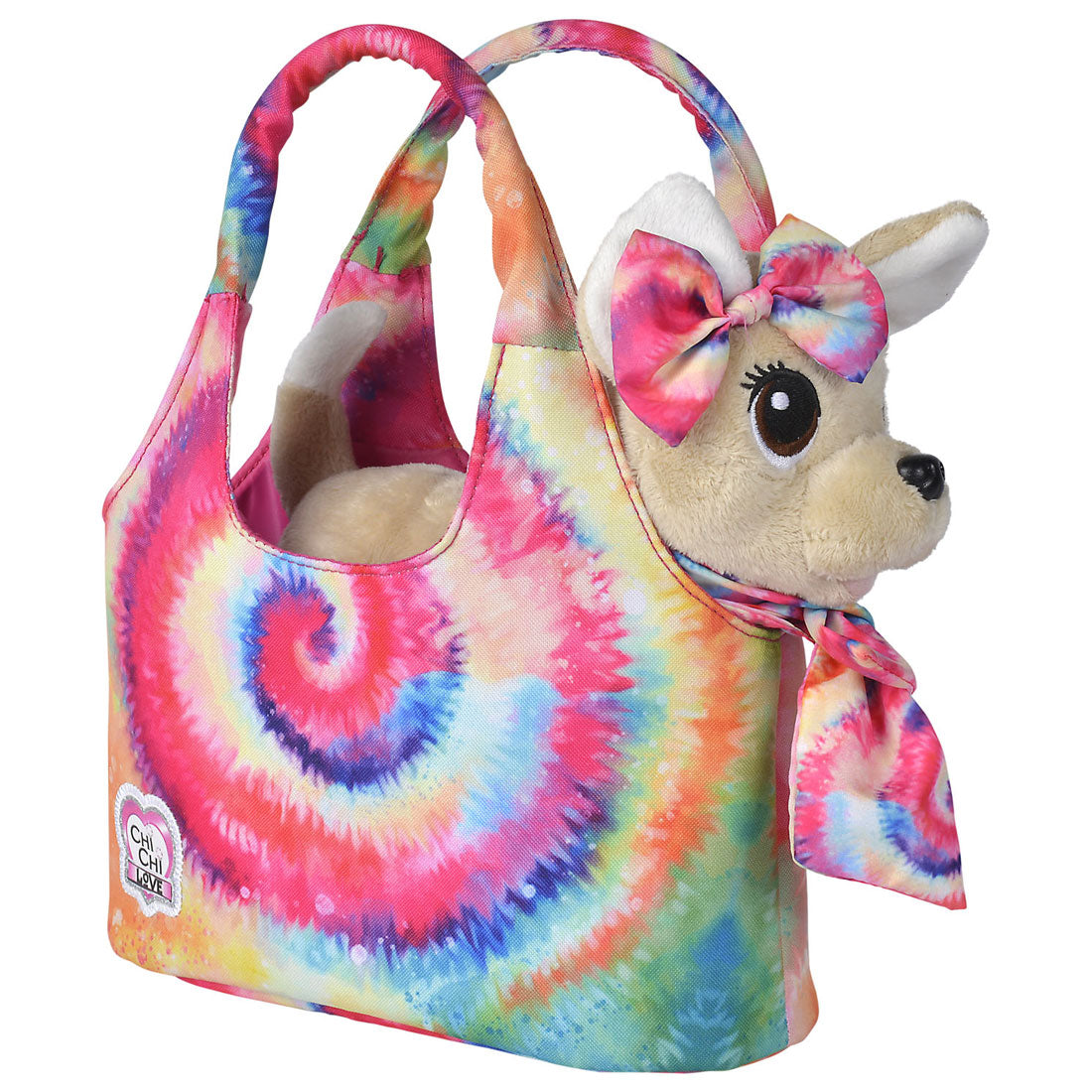 Simba Chi Chi Love Puppy Kuscheltier im Taschen-Batik-Stil