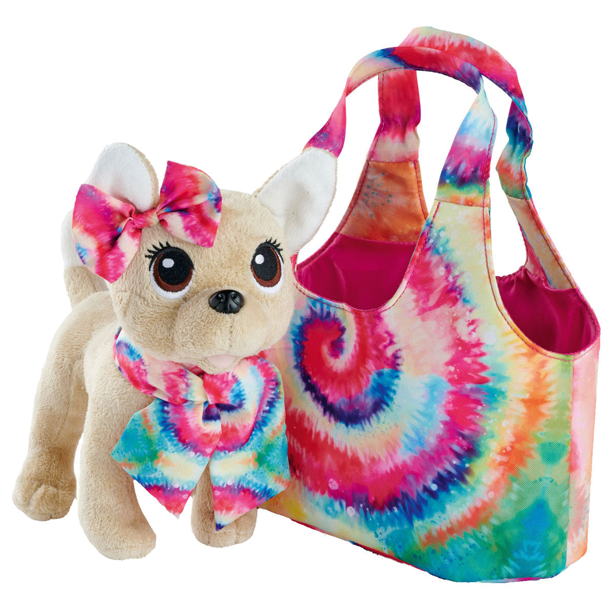 Simba Chi Chi Love Puppy Kuscheltier im Taschen-Batik-Stil