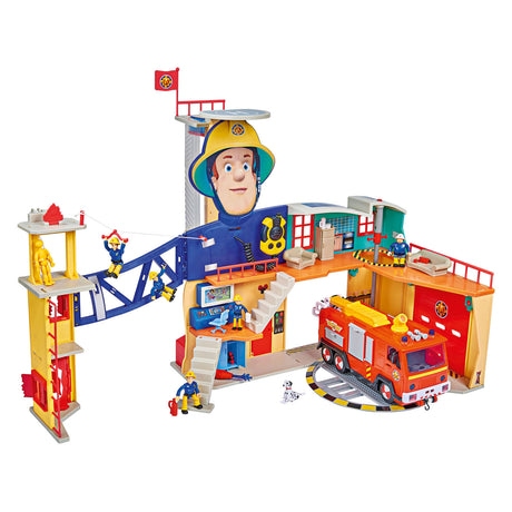 Simba Feuerwehrmann Sam Feuerwache XXL-Spielzeugset mit Licht und Ton.