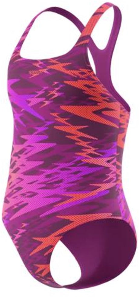 Speedo h-boom print medalist 1p meisjes - chloorbestendig badpak meisjes met print - kleurvast zwempak meisjes - sportbadpak meisjes met medalist-bandjes - roze roze - 176
