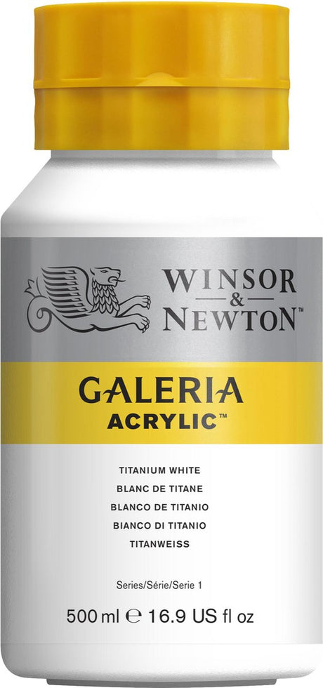 Winsor Newton 2150644 Galeria Acrylfarbe – Titanweiß, 500 ml PW6 Pigment – deckende Acrylfarbe