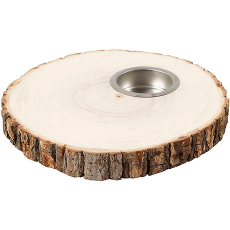Creativ Company Holzscheiben-Teelichthalter 14-16 cm