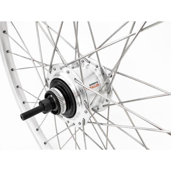 Shimano achterwiel 28 inch zac2000 - nexus 7 - schijfrem - zilver