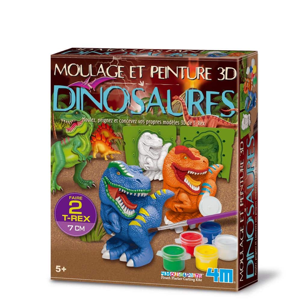 4 m Gipsabdruck und Bemalung von 3D-Dinosauriern