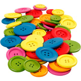 Creativ Company Holzknöpfe, D 25-40 mm, 2-4 Löcher, verschiedene Farben, 144 Stück 1 Box